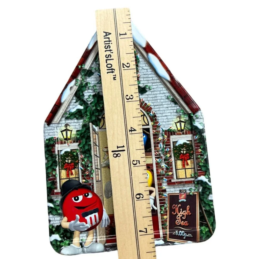 M&M Christmas Village Tin Canister 2002 Tea House Ye Olde Inn
